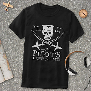 Funny Pilot Skull Kor-flygplan Pirat Humor Dk T Shirt