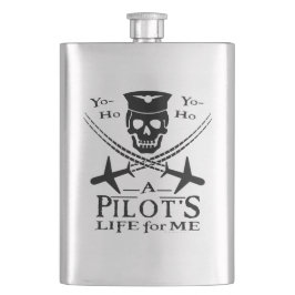 Funny Pilot Skull Kor-flygplan Pirat Humor Fickplunta