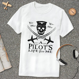 Funny Pilot Skull Kor-flygplan Pirat Humor Lt T Shirt