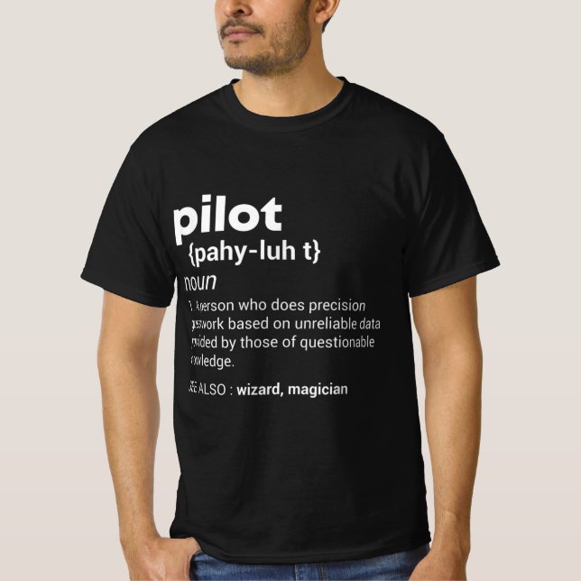 Funny pilotdefinition Utformning Flygplan Jet Avia T Shirt (Framsida)