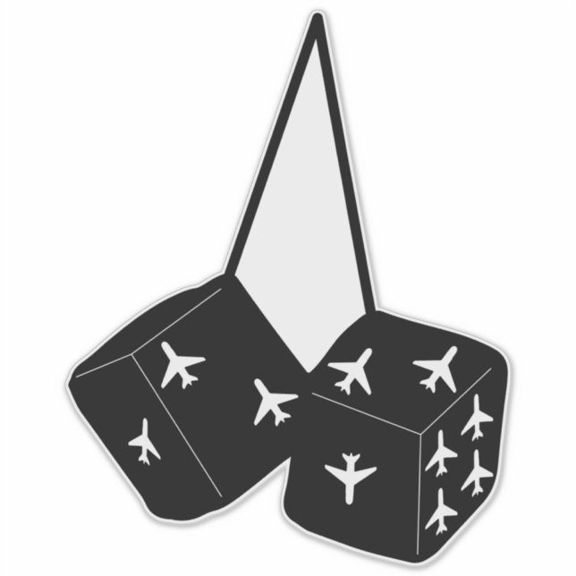 Funny pilotflygplan Fluffy Fuzzy Dice Klistermärken (Framsida)