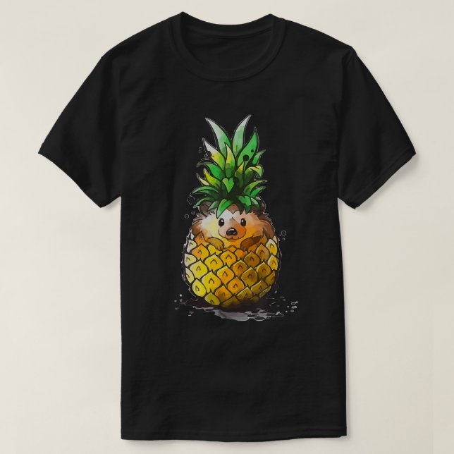 Funny Pineapple Hedgehog Beacher Summer Hedgehogs T Shirt (Design framsida)