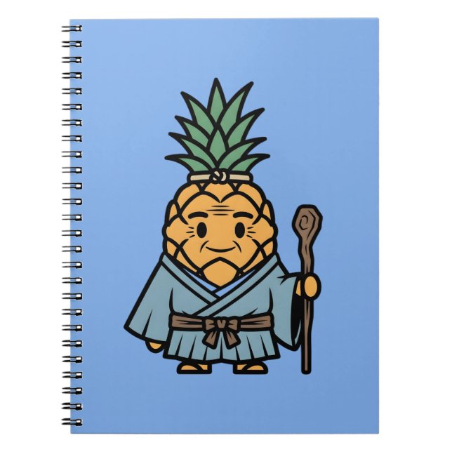 Funny Pineapple Sensei Master Samurai Illustration Anteckningsbok (Framsidan)