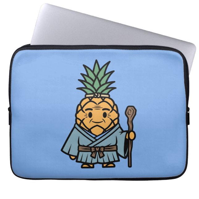 Funny Pineapple Sensei Master Samurai Illustration Laptop Fodral (Framsidan)