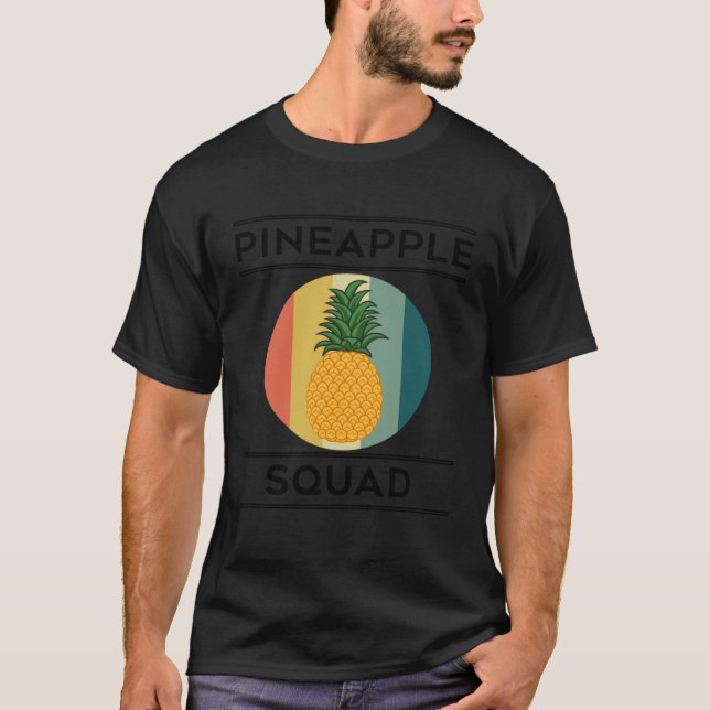 Funny Pineapple Squad Ironic Team Fruits T Shirt (Framsida)