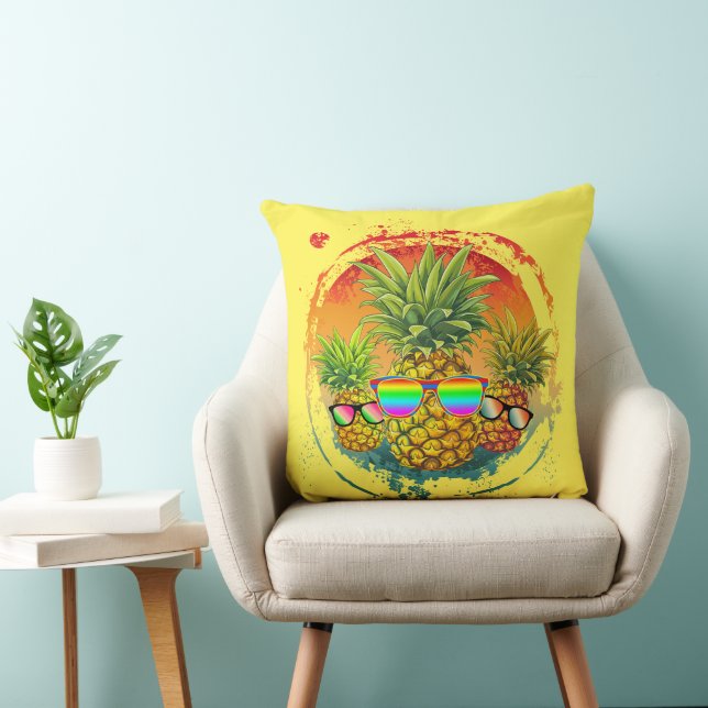 Funny Pineapple Summer Vibes Kudde (Stol)