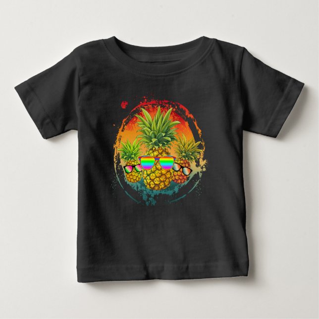 Funny Pineapple Summer Vibes T Shirt (Framsida)