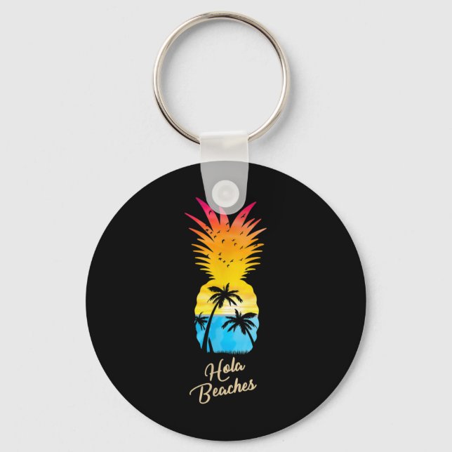 Funny Pineapple Sunset - Hola Beacher Nyckelring (Framsida)