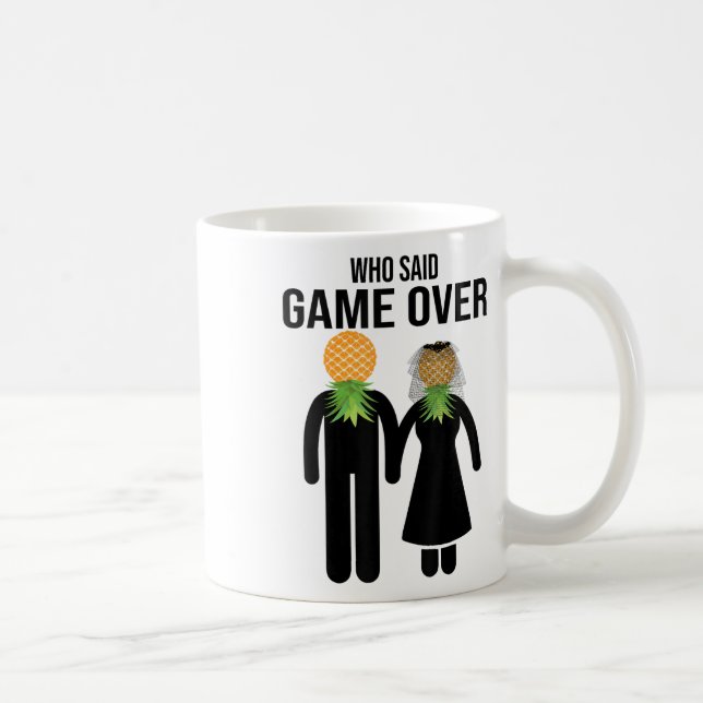 Funny Pineapple Swinger Gift Bröllop Bride Groom M Kaffemugg (Höger)