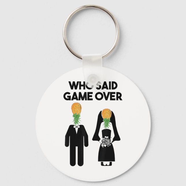 Funny Pineapple Swinger Gift Bröllop Bride Groom M Nyckelring (Framsida)