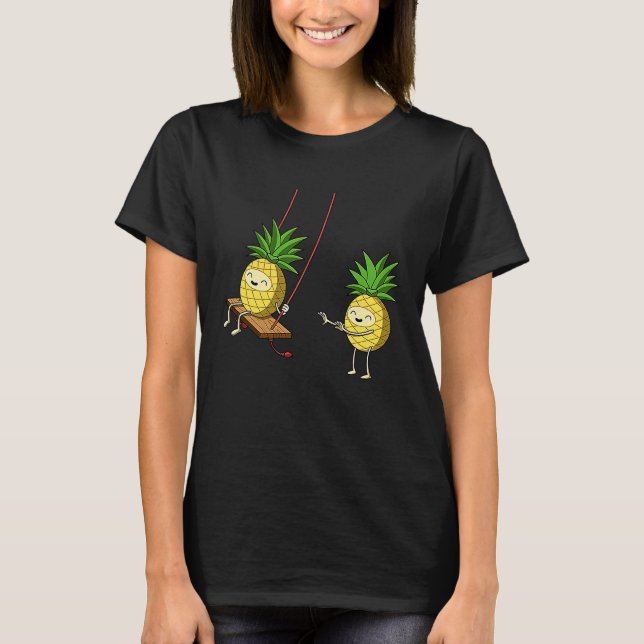 Funny Pineapples Swinging Lover Cute Swinger Men W T Shirt (Framsida)