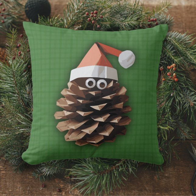 Funny Pinecone Santa Craft Kudde (Skapare uppladdad)