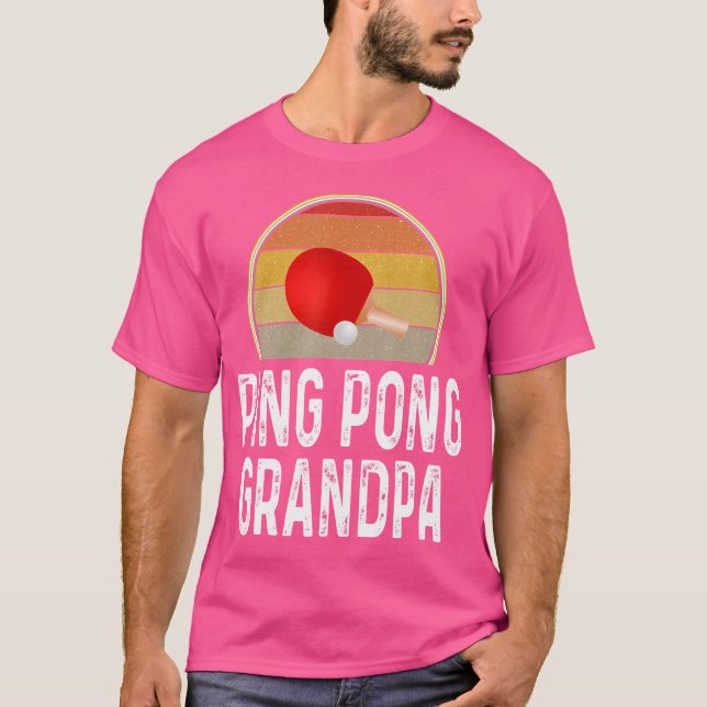 Funny Ping Pong Grandpa Bord Tennis Retro Racket T Shirt (Framsida)