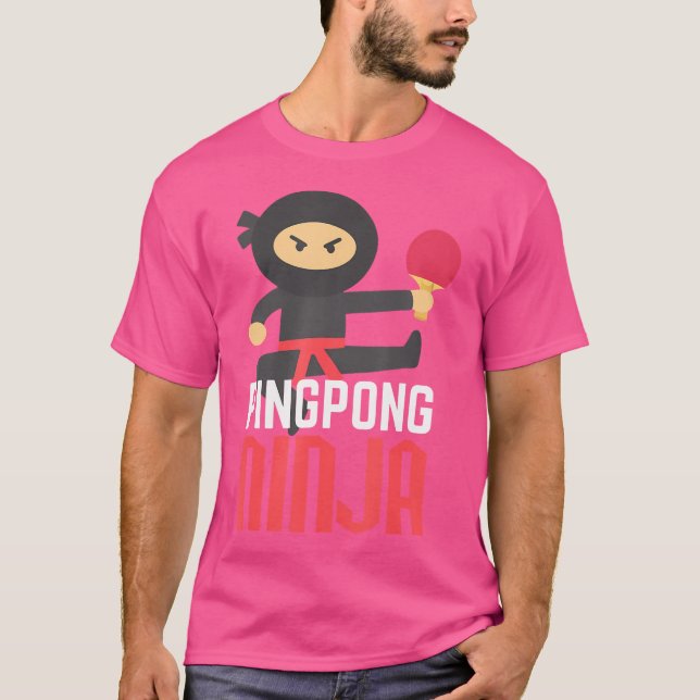 Funny Ping Pong Ninja Shirt Bord Tennis T (Framsida)