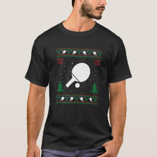 Funny Ping Pong Santa Hat Ugly jul Sweater P T Shirt