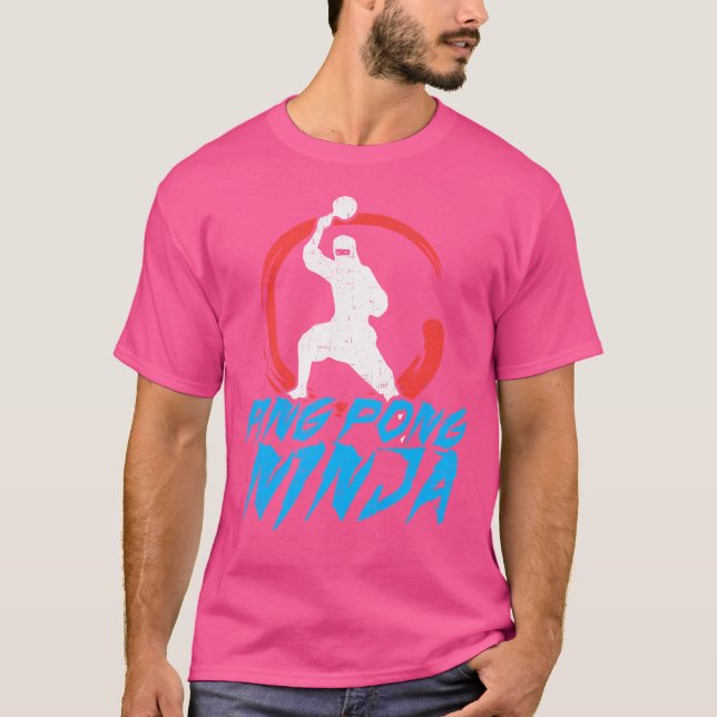 Funny Ping Pong Shirt  Ping Pong Ninja Fathers Day T Shirt (Framsida)