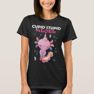 funny pink axolotl valentine t shirt