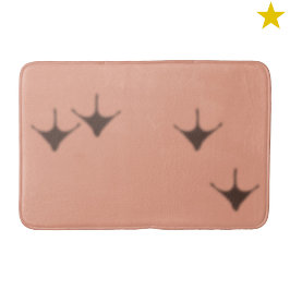 Funny Pink Flamingo Shadow Footprints Badrumsmatta