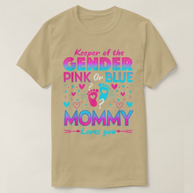 Funny Pink Or Blue Mommy Loves You Gender Reveal C T Shirt (Design framsida)