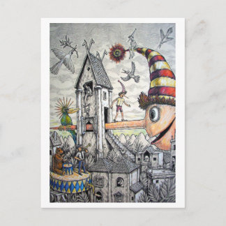 Funny Pinocchio Vykort