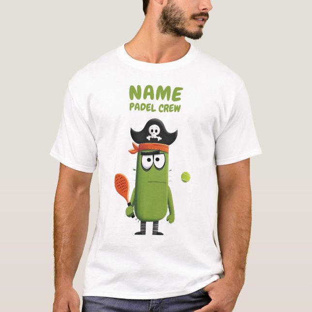 Funny Pirat Cactus Padel Crew | Anpassningsbar Spo T Shirt (Framsida)
