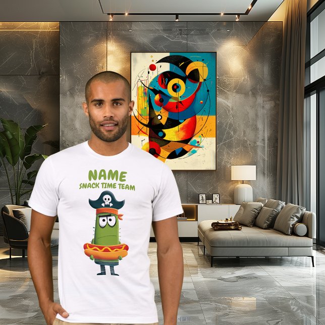 Funny Pirat Cactus Snack Time Team | Anpassade T Shirt (Skapare uppladdad)