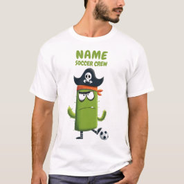 Funny Pirat Cactus Soccer Crew | Anpassningsbar Sp T Shirt