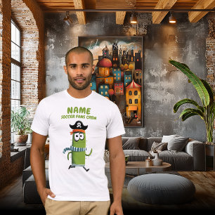 Funny Pirat Cactus Soccer Fläkt Crew   Anpassnings T Shirt