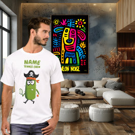 Funny Pirat Cactus Tennis Crew | Anpassade T Shirt
