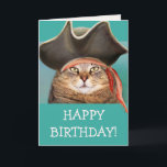 Funny Pirat Cat Birthday Kort<br><div class="desc">Hej,  Matey! Roligt kort med pirat kattunge och en stor födelsedag hälsning. Anpassa meddelandet för att skapa ditt eget speciella kort. Tack så mycket för tittar. Cat-fotot ©Christine Greenspan</div>
