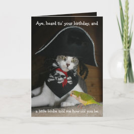 Funny Pirat Cat Kort
