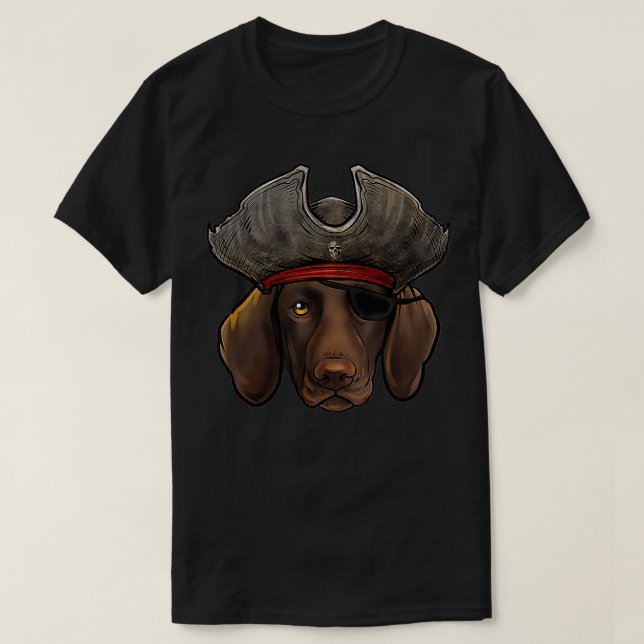 Funny Pirat-Hund T Shirt (Design framsida)