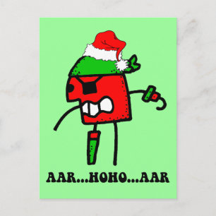 Funny pirat-jul helg vykort