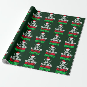 Funny Pirat jul Yo Ho Ho Ho Grönt Helgdag Presentpapper