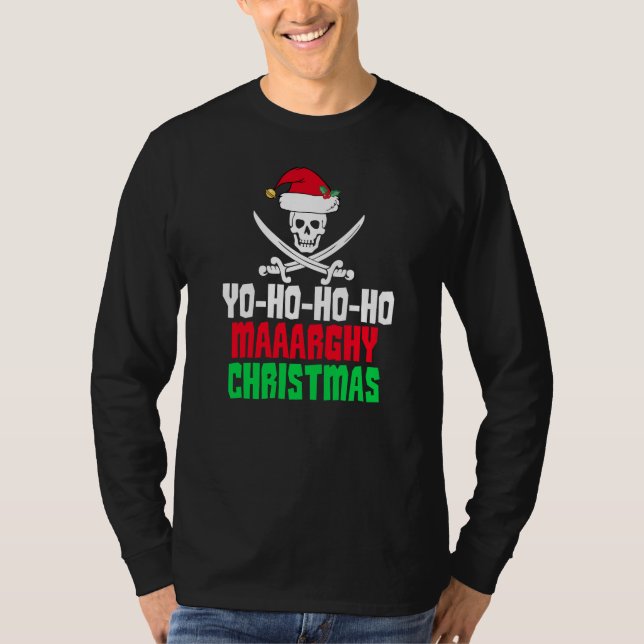 Funny Pirat jul Yo Ho Ho Ho Tröja (Framsida)