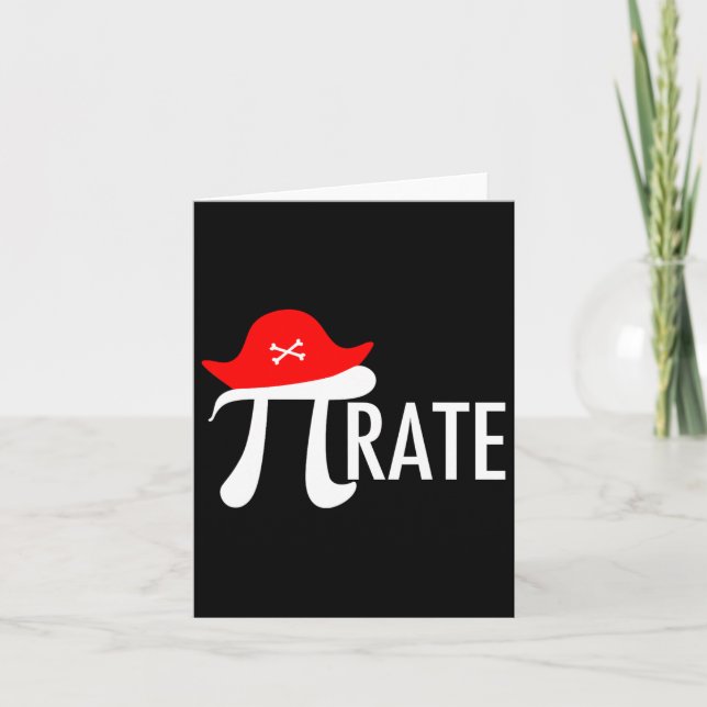 Funny Pirat Math Pun - Pi Day Symbol Humor Tee Kort (Framsida)