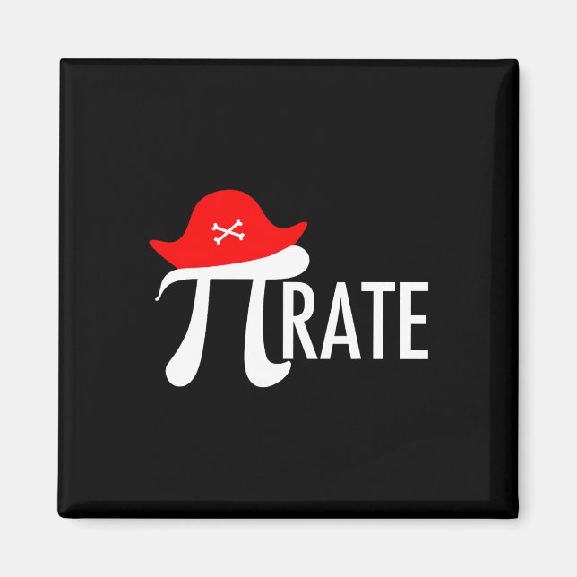 Funny Pirat Math Pun - Pi Day Symbol Humor Tee Magnet (Framsidan)