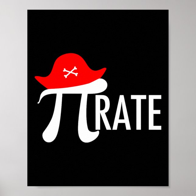 Funny Pirat Math Pun - Pi Day Symbol Humor Tee Poster (Framsidan)