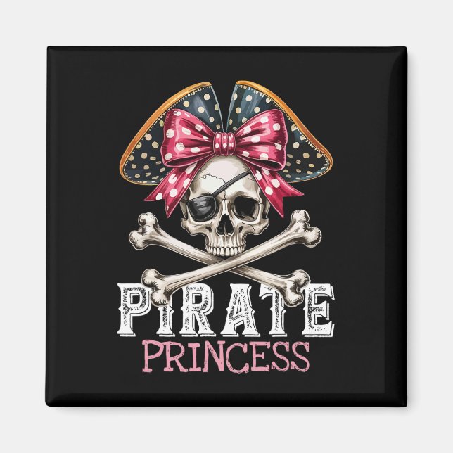 Funny Pirat Princess Coquette Bow Halloween Costu Magnet (Framsidan)