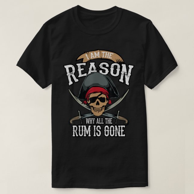 Funny Pirate Rum Lover Design T Shirt (Design framsida)