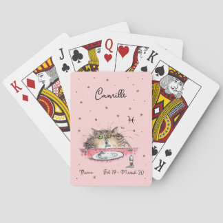 Funny Pisces Zodiac Cat Stjärntecken horoscope Casinokort