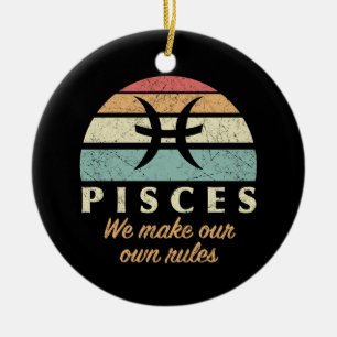 Funny Pisces Zodiac Regler Julgransprydnad Keramik