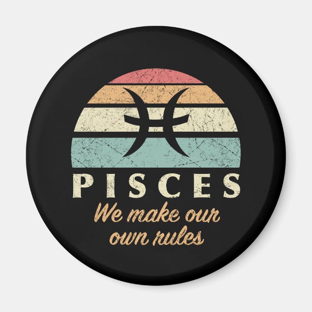 Funny Pisces Zodiac Regler Magnet (Framsidan)