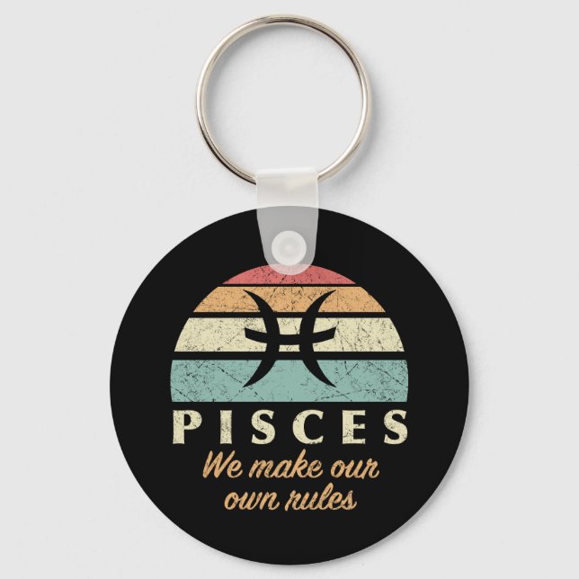 Funny Pisces Zodiac Regler Nyckelring (Framsida)