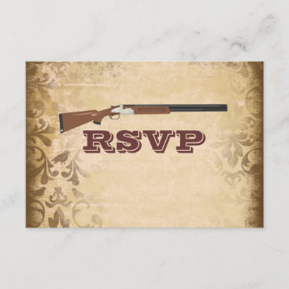 Funny Pistol Bröllop Brown Damask OSA kort