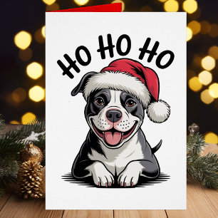 Funny Pit Bull Santa Pittie jul Pitbull Hund Hälsningskort