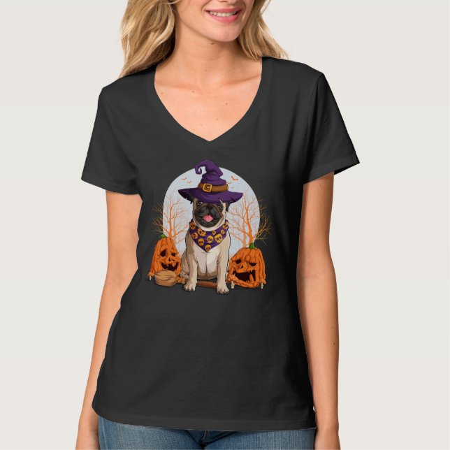 Funny Pitbull Halloween T Shirt (Framsida)