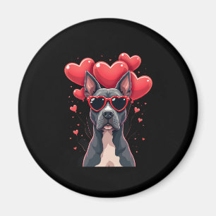 Funny Pitbull Heart Valentines day Hund Pappa Mamm Magnet