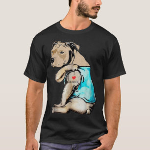 Funny Pitbull Hund I Kärlek Grandpa Tattoo Funny G T Shirt