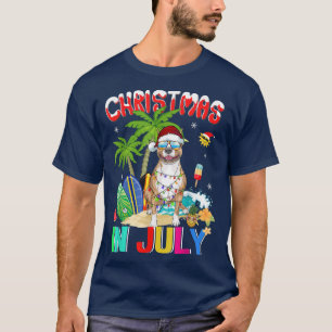 Funny Pitbull Hund i Santa Hat Sunglasses Christma T Shirt